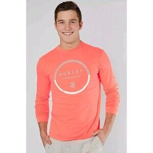 NWT Hurley Men's Splitting Times "Totally Orange" T-Shirt 100% Cotton | Sz Large